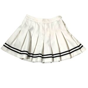 Sailor pleated tennis mini skirt white black XS cosplay Halloween